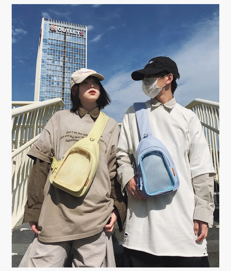 Ita Bag Aesthetic K-Pop – Mochila Transparente para Pins, Photocards y Plushies ✨