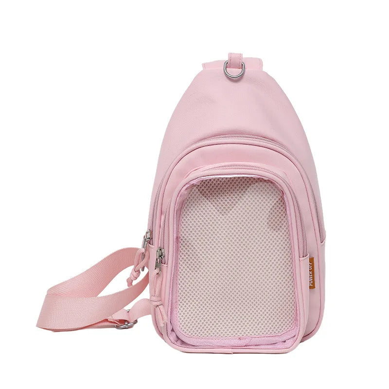 Ita Bag Aesthetic K-Pop – Mochila Transparente para Pins, Photocards y Plushies ✨